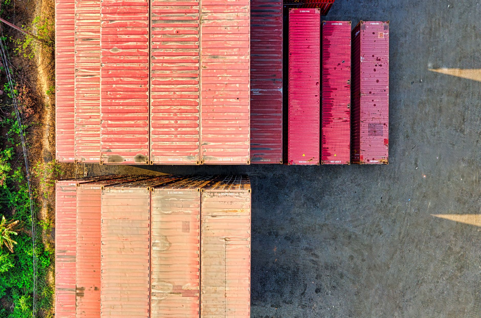 Stacked colored wooden boards